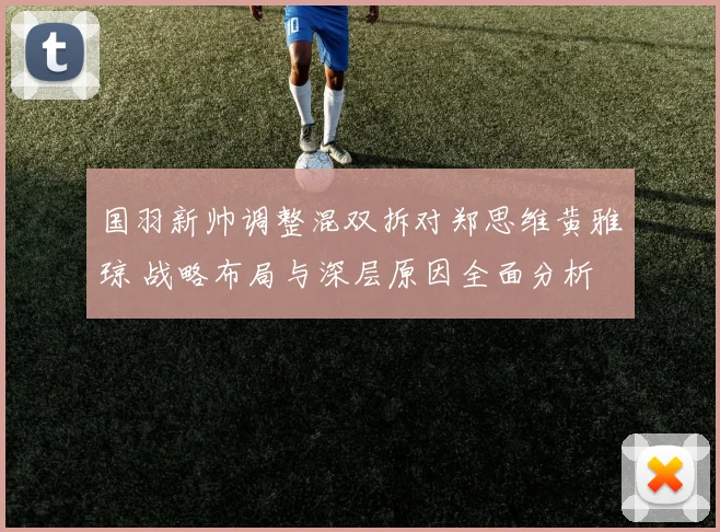国羽新帅调整混双拆对郑思维黄雅琼 战略布局与深层原因全面分析